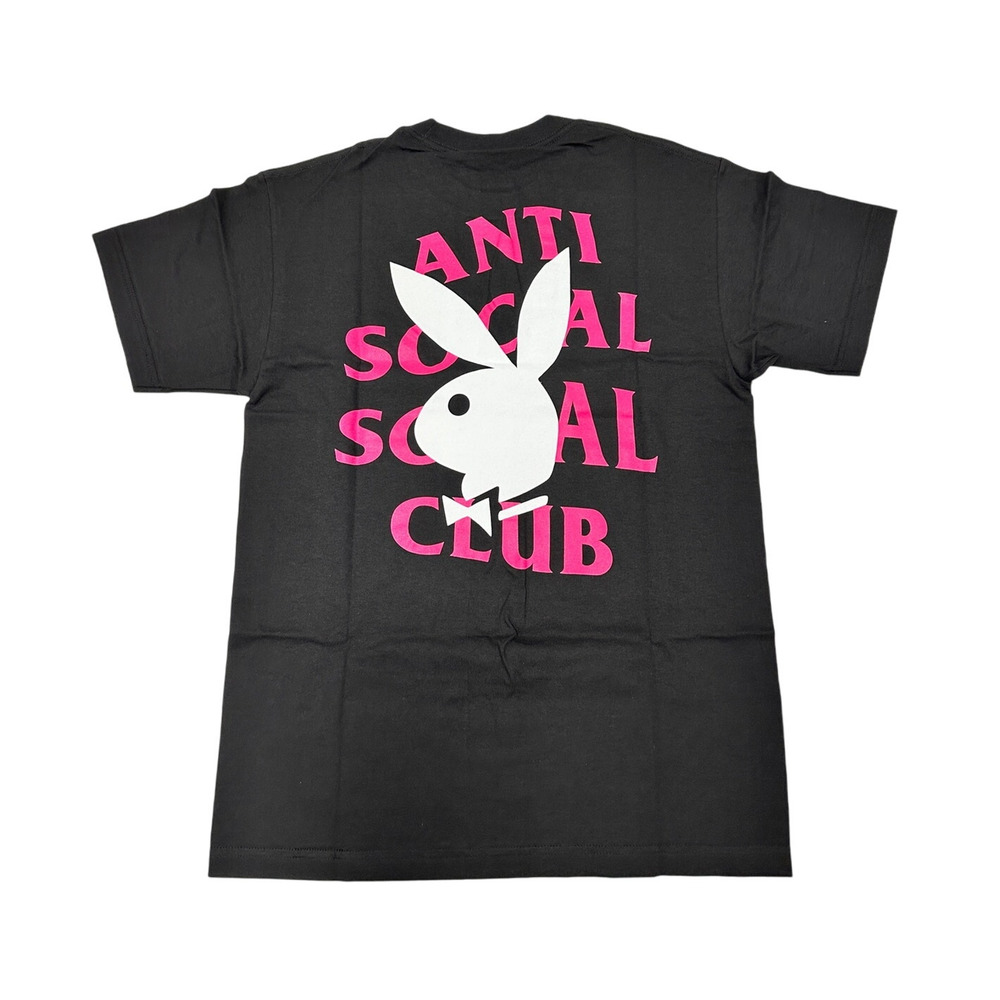 Anti Social Social Club X Playboy Remix 100% Cotton Black Tee Sz M Brand New